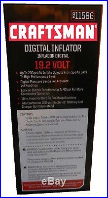 CRAFTSMAN C3 19.2V Digital Inflator Air Pump Cordless Portable 19.2 Volt 11586