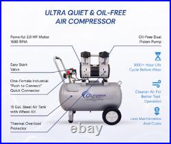 California Air Tools 15 Gallon Ultra Quiet 125 PSI Electric Air Compressor