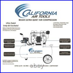 California Air Tools 8010A 1 HP 8gal Quiet & Oil-Free Alum Air Compressor New