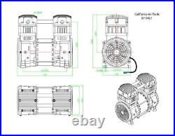 California Air Tools SP-9421 2.0 Hp Oil-Free Motor/Pump (110 Volts) NEW