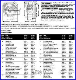 Campbell Hausfeld 15RHP 2Stage Air Compressor Pump 1 Year Warranty! Model TX2118