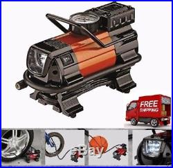 Car Air Compressor Portable 12V Heavy Duty Tire Pump Inflator Auto LED Light NEW