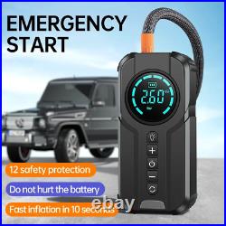 Car Jump Starter Air Pump Power Bank Lighting Portable Air Compressor 4 in 1 Car