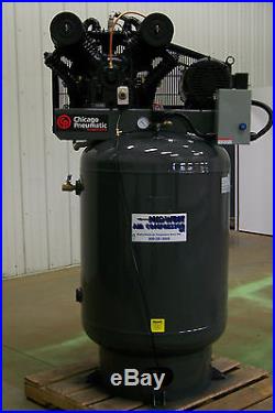 Chicago Pneumatic Air compressor 10 hp 3 ph two stage, Cast iron pump