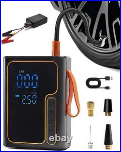 Cordless Tire Inflator and Battery Jumper Portable Air Compressor for Bike Handh