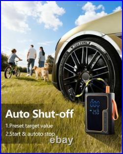 Cordless Tire Inflator and Battery Jumper Portable Air Compressor for Bike Handh