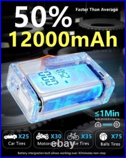 Cordless Tire Inflator and Battery Jumper Portable Air Compressor for Bike Handh