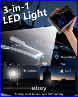 Cordless Tire Inflator and Battery Jumper Portable Air Compressor for Bike Handh