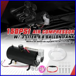 DC 12V MAX 150PSI Air Compressor Tank Pump with3 Liter 0.8 Gallon Tank For Train T