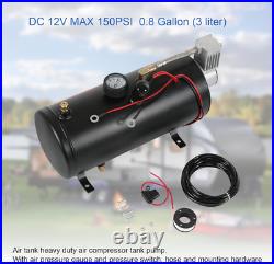 DC 12V MAX 150PSI Air Compressor Tank Pump with 3 Liter Tank 0.8 Gallon Porta