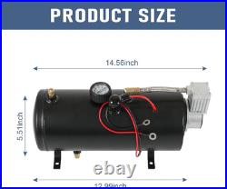 DC 12V MAX 150PSI Air Compressor Tank Pump with 3 Liter Tank 0.8 Gallon Porta