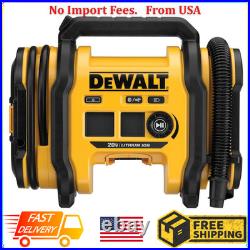 DEWALT 20V MAX Tire Inflator Portable Air Compressor Car Pump LED Light ToolOnly