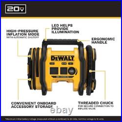 DEWALT Tire Inflator Portable Air Compressor 20V MAX, Car Air Pump with Autom