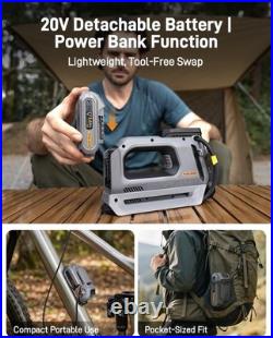 Dual Cylinder Portable Tire Inflator Air Compressor with 20V Removable Battery