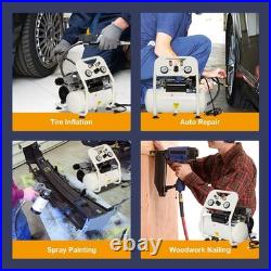 Electric Ultra Quiet Oil-Free Air Compressor 1 Phase 4CFM 115PSI 2.5Gal Tank