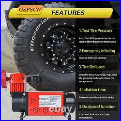 GSPSCN Portable 12V Air Compressor Pump 150PSI Red Tire Inflator Heavy Duty A