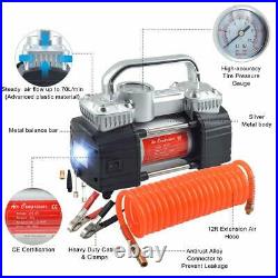 GSPSCN Portable Air Compressor Pump Dual Cylinder Heavy Duty Tire Inflator wi