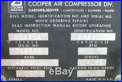 Gardner Denver Single Cylinder Air Compressor Pump Piston Motor Head ASAABA