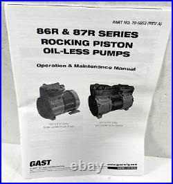 Gast K48ZZEFL-1162, Rocking Piston Twin Cyl Oil-Less Air Compressor Pumps