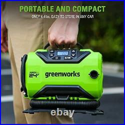 Greenworks 24V Portable Air Compressor Cordless Tire Inflator Air Pump MAX 16