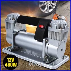 Heavy Duty 12V Double Cylinder Air Pump Compressor Car Auto Tire Inflator 8-12KG