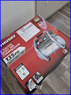 Husky 2 Gal. 135 PSI Portable Electric Oil-Free Quiet Air Compressor with Gauges