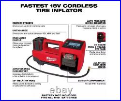 NEW! MllWAUKEE M18 2848-20 Cordless Tire Inflator 18 Volt Tool Only 18V, RED