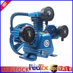 New 4HP 115PSI W Style 3 Cylinder Air Compressor Pump Motor Head Air Tool, Blue