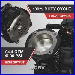 NorthStar Air Compressor Pump, 2-Stage, 2-Cylinder, 24.4 CFM @ 90 PSI, 175 Max