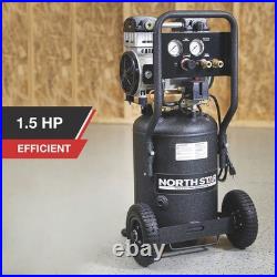NorthStar Portable Quiet Electric Air Compressor, 1.5 HP, 8-Gallon, 4 CFM @ 90