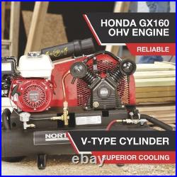 NorthStar Wheelbarrow Air Compressor, Gas-Powered Honda GX160 OHV Engine