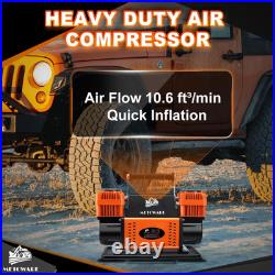 Offroad Air Compressor, 12 V Portable Air Pump with 10.6 CFM, Dual Cylinder Tire