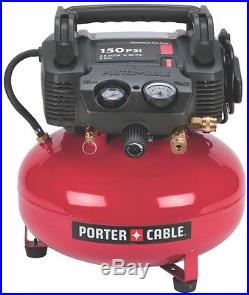 Oil-Free Pump Portable Pancake Electric Air Compressor 150 PSI 6 GL Home Factory
