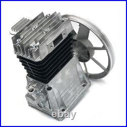 PAC Piston Air Compressor Pump Motor Head Twin Cylinder Oil Lubricated+ Silencer