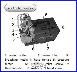 PCP 300bar 4500psi Electric Air Pump High Pressure Paintball Air Compressor 110V