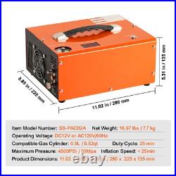 PCP Air Compressor 4500PSI/30Mpa Built-in Converter DC12V/AC120V Auto-Stop