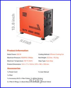 PCP Air Compressor 800W Dual-Cylinder PCP Airgun Compressor 4500PSI Auto Stop