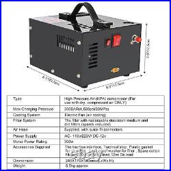 PCP Air Compressor withBuilt-in Fan Manual-Stop 4500PSI/30MPa Filter System USA