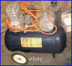 PICKUP ONLY Sears Air Compressor 20Gal 2-Cylinder Piston Pump & 85 feet of hose