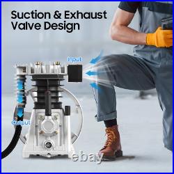 Piston 3HP 250L/min Single Stage Twin Cylinder Air Compressor Pump Head