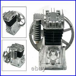 Piston Air Compressor Pump Motor Head 2HP Aluminum 2 Cylinder with Silencer