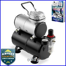 PointZero 1/5 HP Airbrush Compressor with Air Pump Tank Regulator Gauge Water Trap