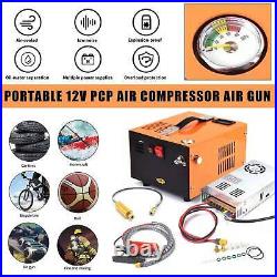 Portable 12V PCP Air Compressor Air Gun High Pressure Pump Transformer 110V US