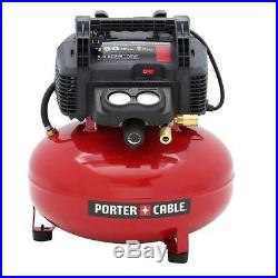 Portable Air Compressor Combo Kit. 6 Gallons, Oil-free Pump, Porter Cable