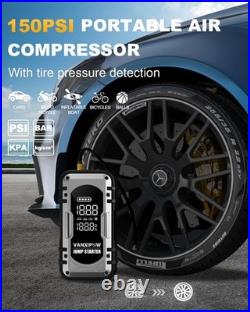 Portable Car Jump Starter 4500A 150PSI Air Compressor 12V Battery Booster Power