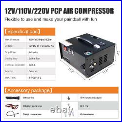Protable PCP Air Compressor 30Mpa / 4500Psi Auto-Shut 110V / 220V AC or 12V DC
