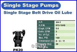 Puma 1rhp Single Stage Air Compressor Pump! Model PK20 BRAND NEW! Free Shipping