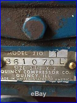 Quincy 210 Air Compressor Pump And Flywheel
