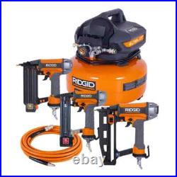 RIDGID 6 Gal. 150 PSI Electric Air Compressor with Hose & 18GA Brad Nailer
