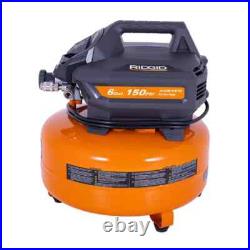 RIDGID 6 Gal. 150 PSI Electric Air Compressor with Hose & 18GA Brad Nailer